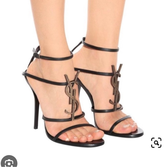 100% Auth YSL Cassandra 110 heels black/gold bronze size 37/7 TTS box and bags - Picture 1 of 16